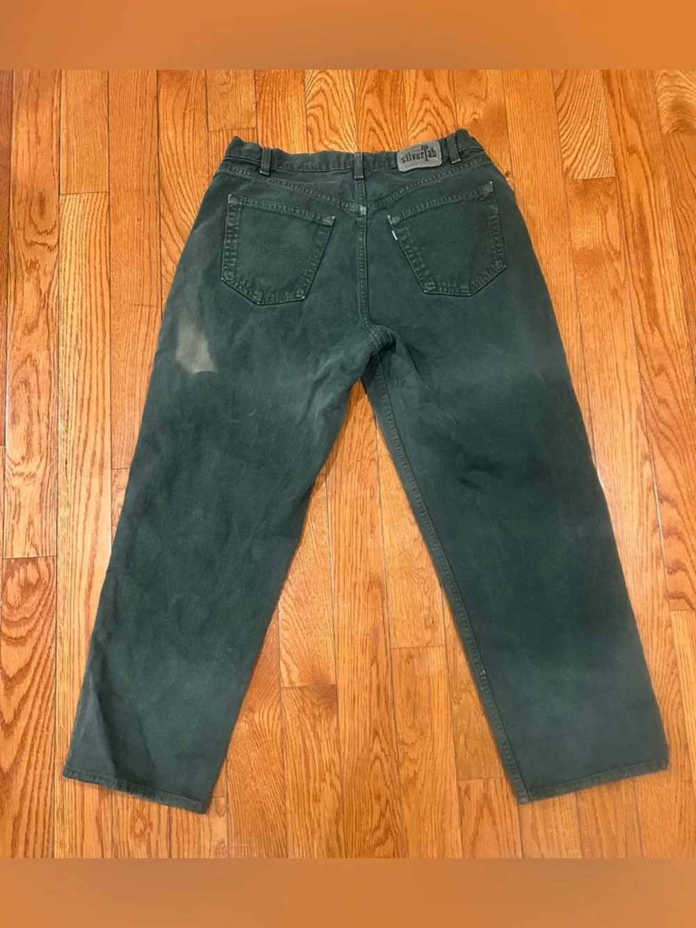 VTG 90s Levis SilverTab Loose Fit Green Denim Jeans Made in USA Mens 36x30 Baggy